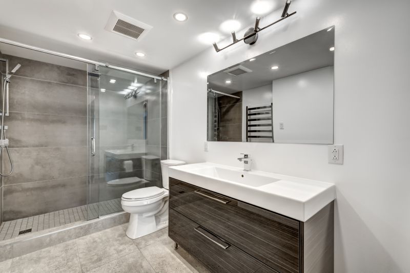 Master Bathroom with Large Mirror